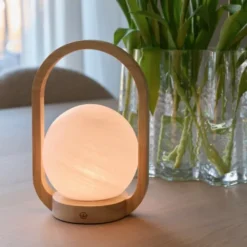 Alioth LED oppladbar bordlampe 27cm natur