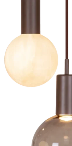 Alva taklampe rondell 5lys 40cm brun
