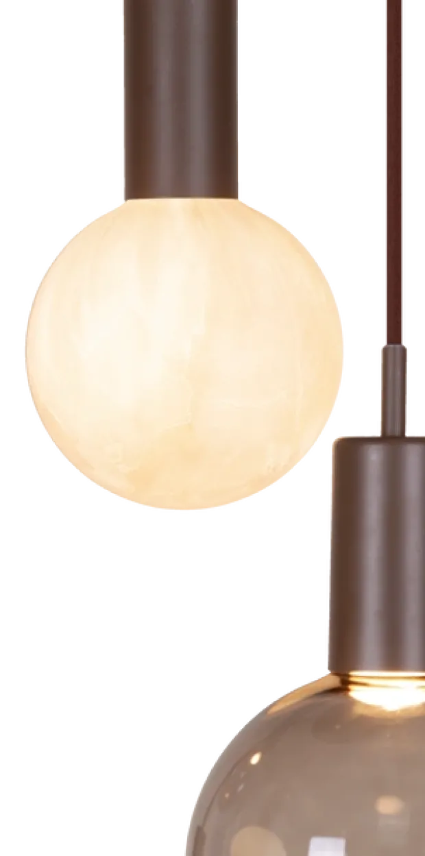 Alva taklampe rondell 5lys 40cm brun