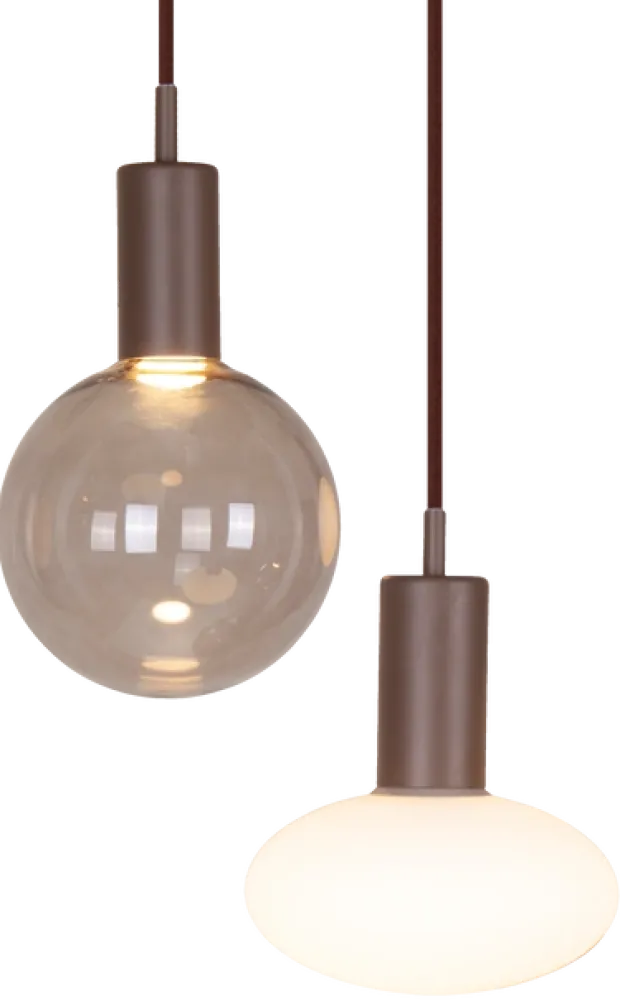 Alva taklampe rondell 5lys 40cm brun
