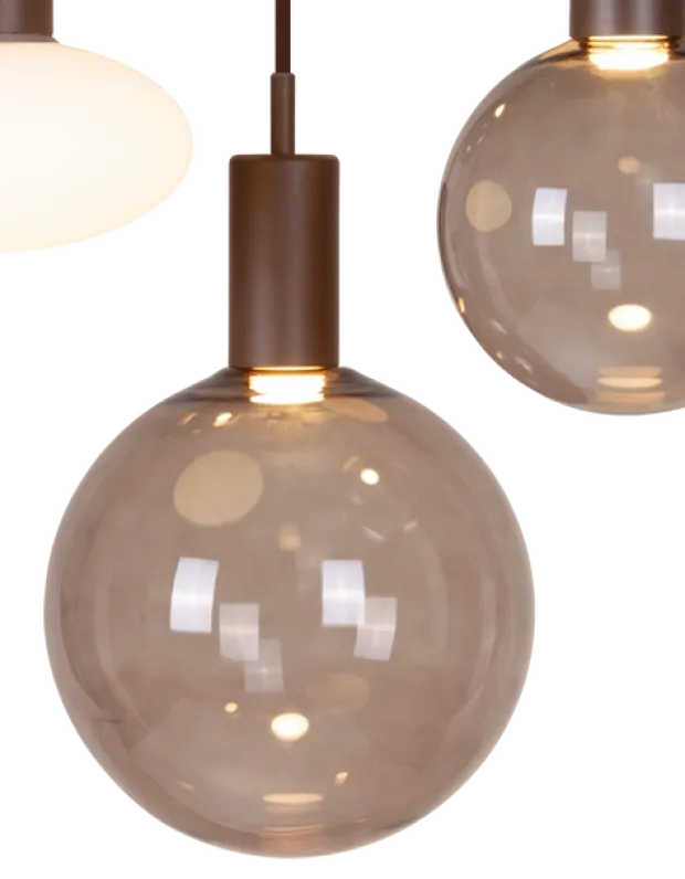 Alva taklampe rondell 5lys 40cm brun