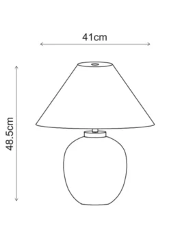 Amfora bordlampe 48cm sort