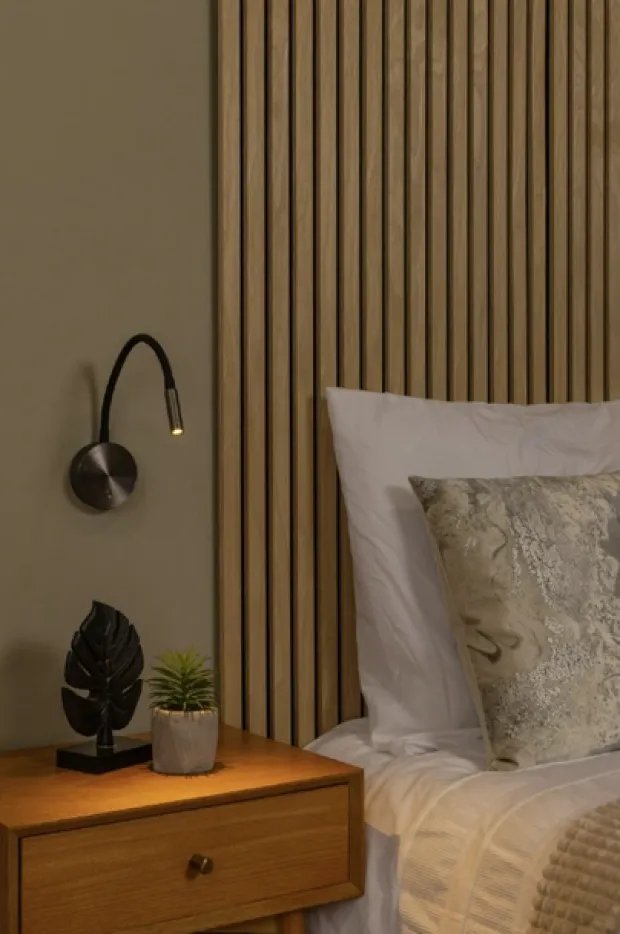 Asja LED oppladbar leselampe vegg 42cm grå