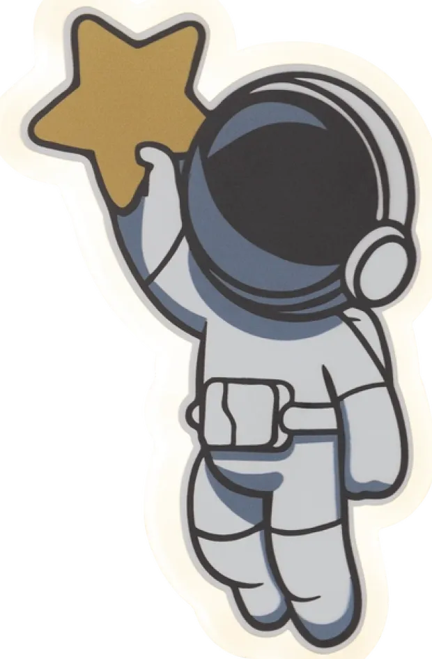 Astronaut LED vegglampe 24cm hvit