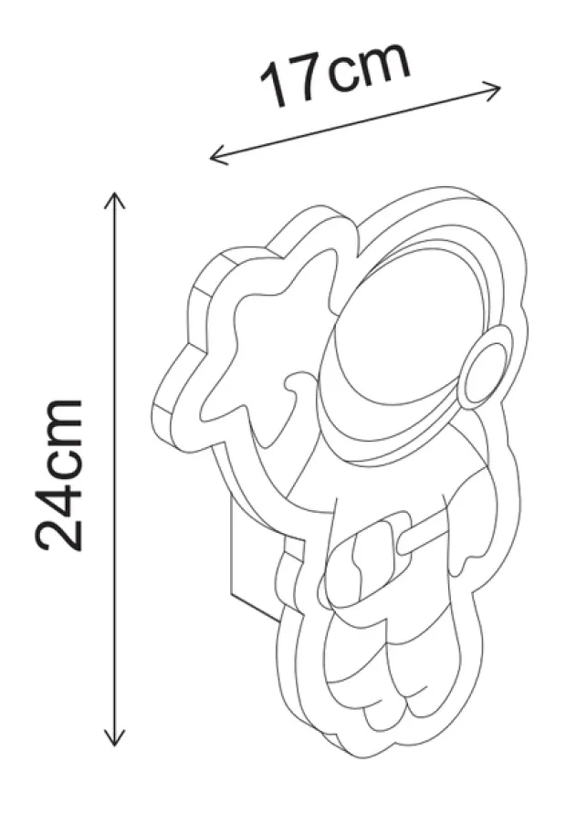 Astronaut LED vegglampe 24cm hvit