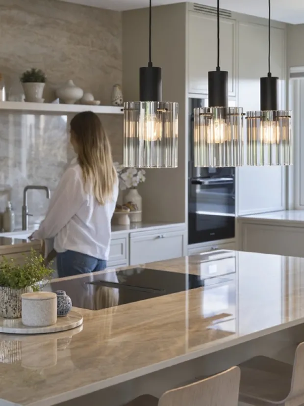 Aura taklampe rekke 3lys 90cm smoke