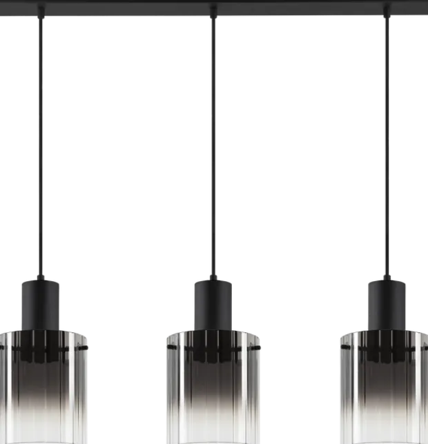 Aura taklampe rekke 3lys 90cm smoke