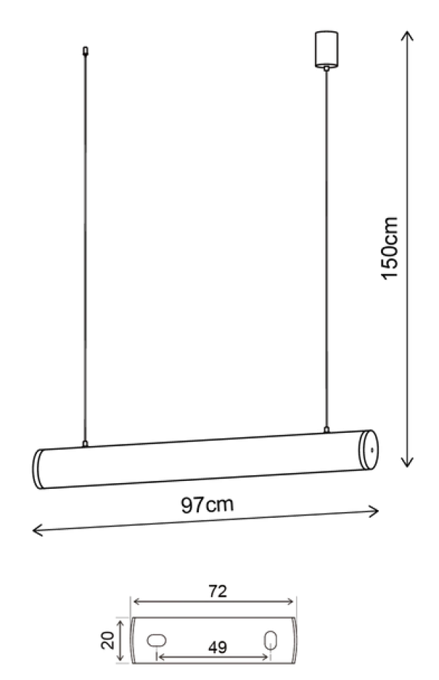 Axo LED taklampe 100cm beige