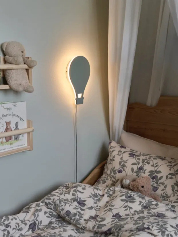 Ballong LED vegglampe 29cm grønn