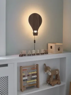 Ballong LED vegglampe 29cm natur