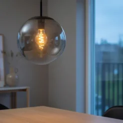 Ball taklampe 25cm smoke