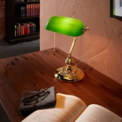 Banker skrivebordslampe 39cm grønn