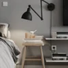 Bazar vegglampe m/arm 37,5cm sort