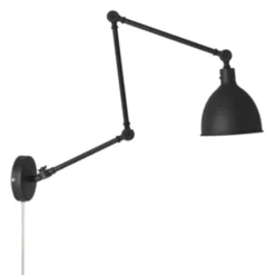 Bazar vegglampe m/arm 37,5cm sort