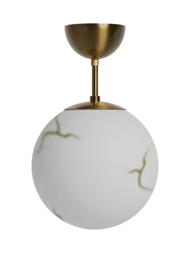 Bellagio plafond taklampe 25cm messing/hvit