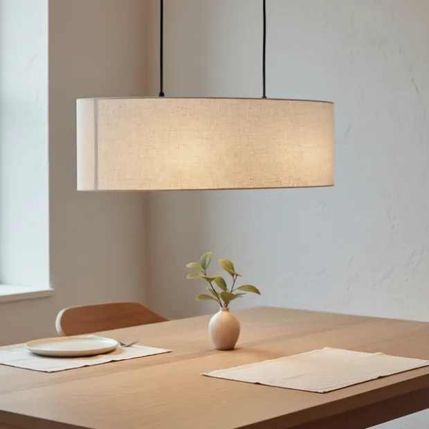Blefjell oval taklampe 80cm beige