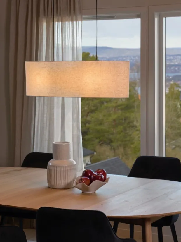 Blefjell oval taklampe 80cm beige