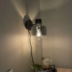 Bowl vegglampe 19cm smoke