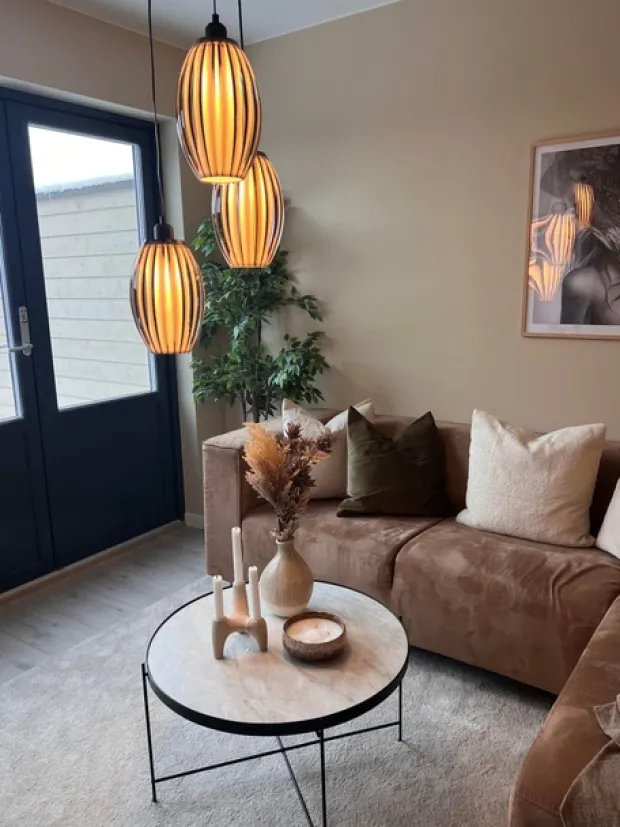 Calamaris II taklampe rondell 3lys 30cm smoke