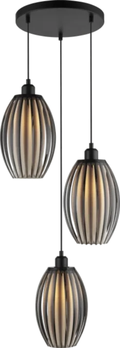 Calamaris II taklampe rondell 3lys 30cm smoke