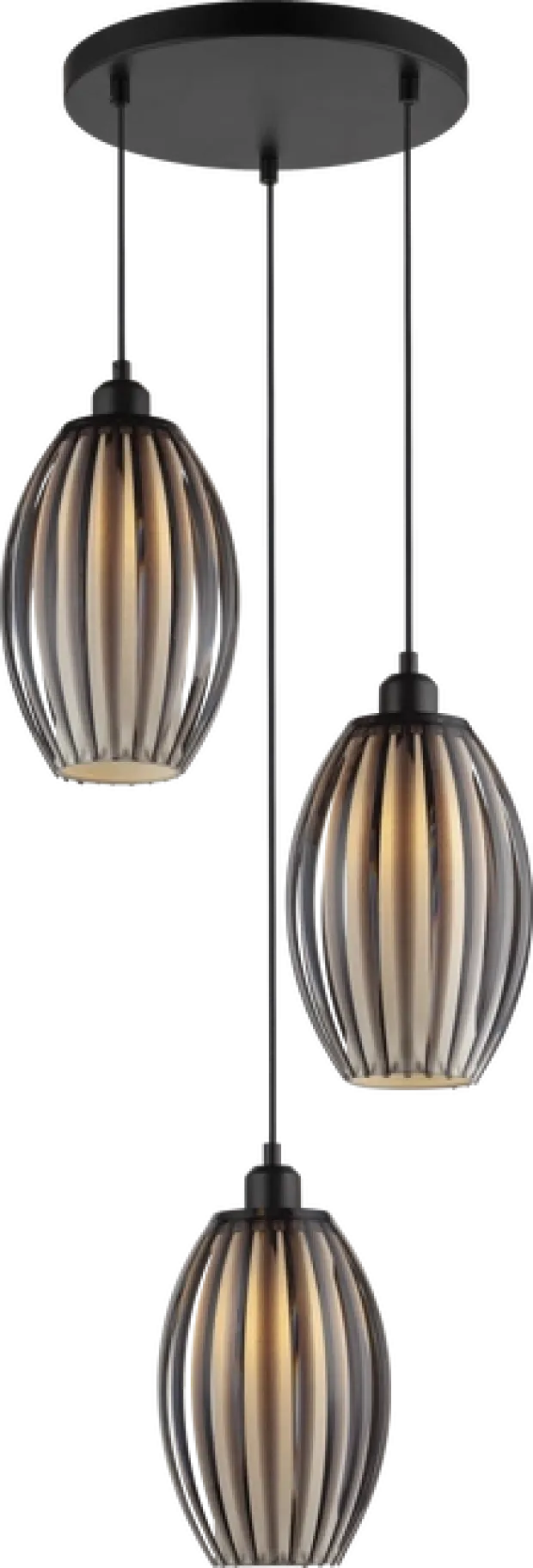 Calamaris II taklampe rondell 3lys 30cm smoke