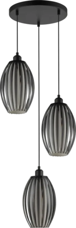 Calamaris II taklampe rondell 3lys 30cm smoke