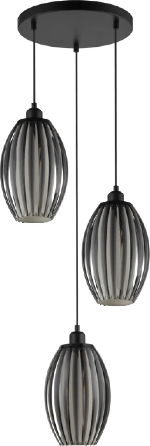 Calamaris II taklampe rondell 3lys 30cm smoke