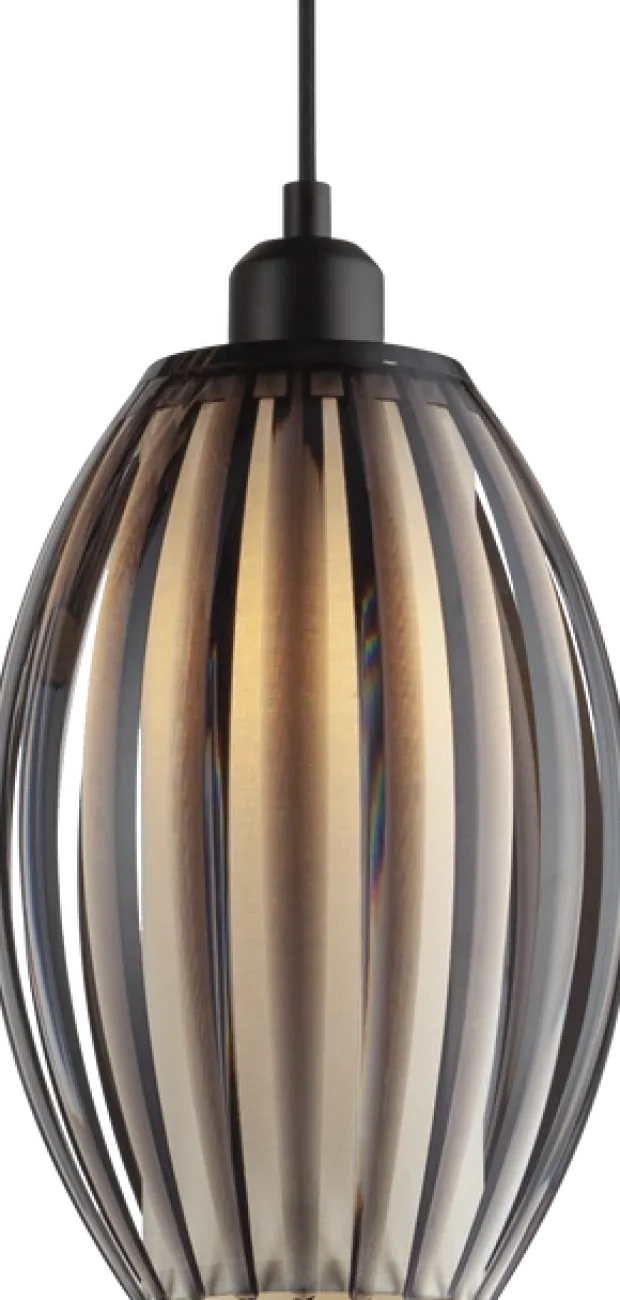 Calamaris II taklampe rondell 3lys 30cm smoke