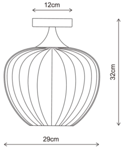 Carmen plafond taklampe 29cm opal