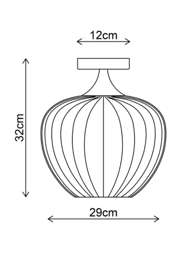 Carmen plafond taklampe 29cm smoke
