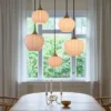 Carmen taklampe rondell 5lys 70cm messing/opal