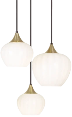 Carmen taklampe rondell 5lys 70cm messing/opal