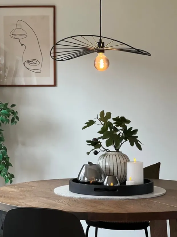 Chapeau taklampe 60cm sort