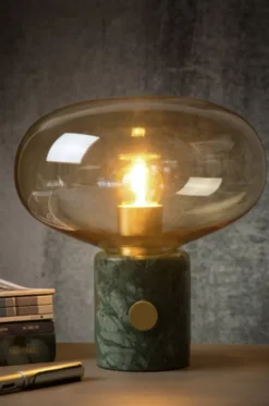 Charlize bordlampe 24cm marmor grønn