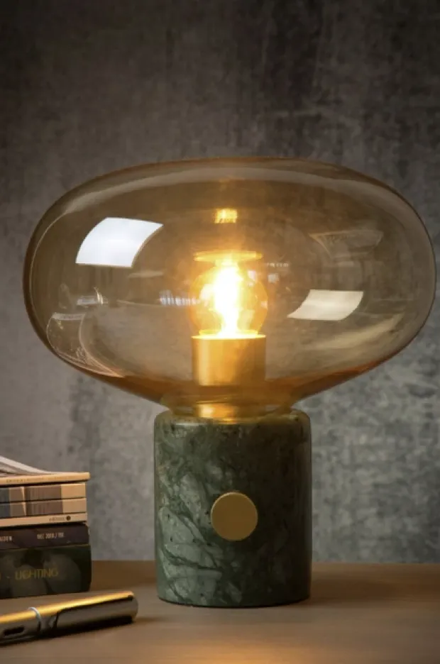 Charlize bordlampe 24cm marmor grønn
