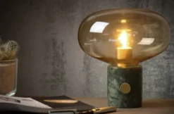 Charlize bordlampe 24cm marmor grønn