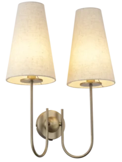 Charmante vegglampe 2lys 57cm messing