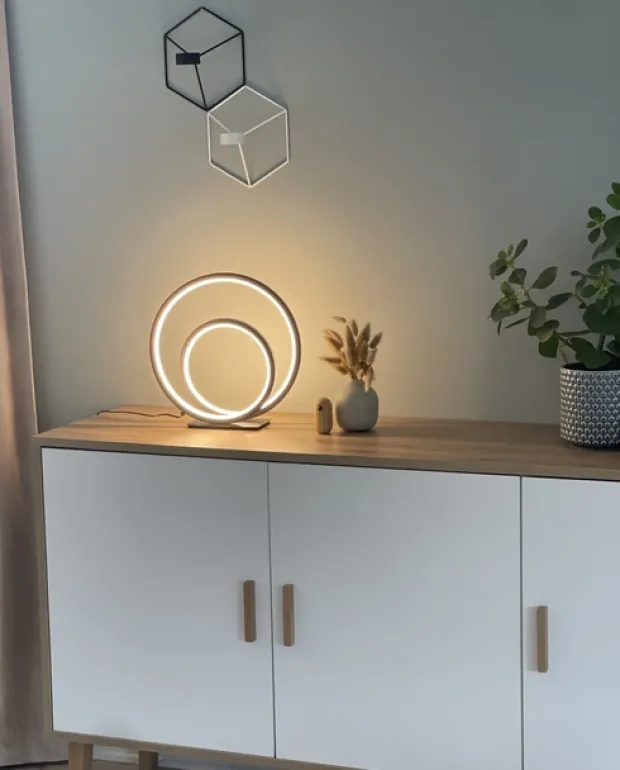 Circle Twin LED bordlampe 32cm sort