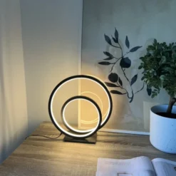 Circle Twin LED bordlampe 32cm sort