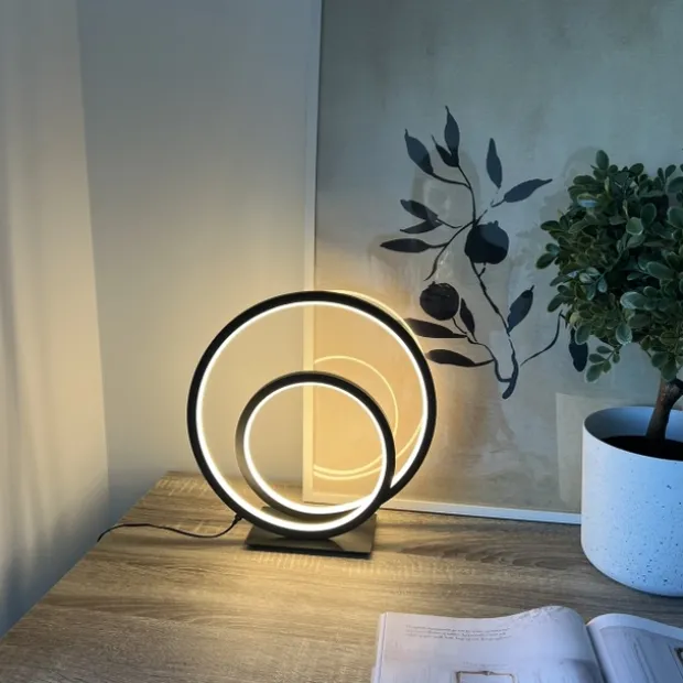 Circle Twin LED bordlampe 32cm sort
