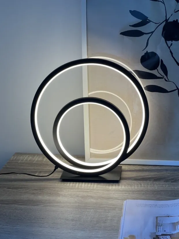 Circle Twin LED bordlampe 32cm sort