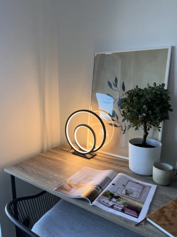 Circle Twin LED bordlampe 32cm sort