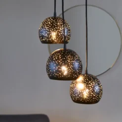 Clint New taklampe rondell 3lys 20cm sort