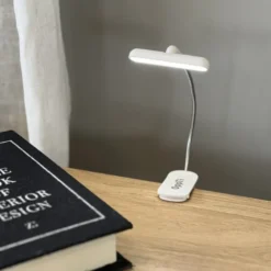 Clip Flip-light LED oppladbar boklys 7cm hvit