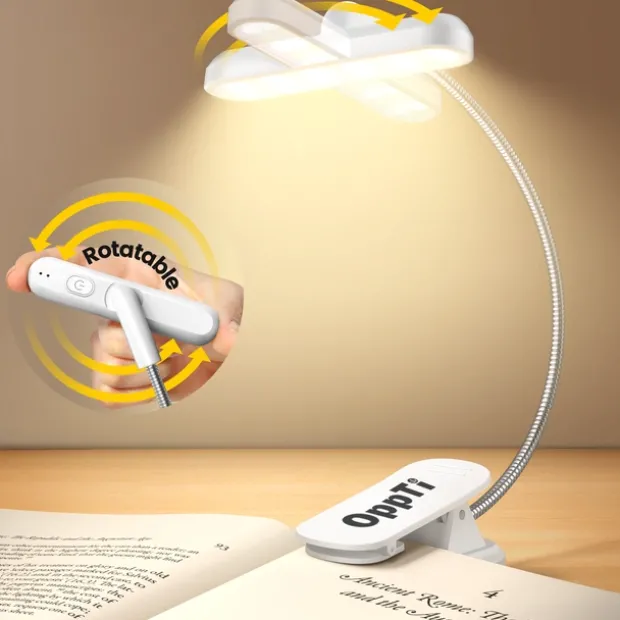 Clip Flip-light LED oppladbar boklys 7cm hvit