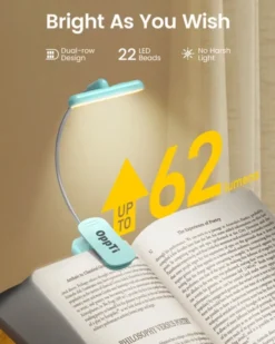 Clip Flip-light LED oppladbar boklys 7cm blå