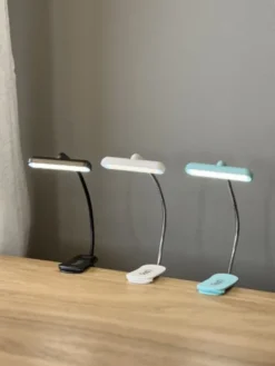 Clip Flip-light LED oppladbar boklys 7cm blå