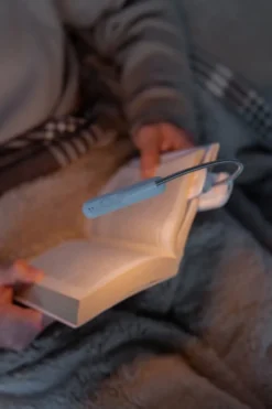 Clip Flip-light LED oppladbar boklys 7cm blå
