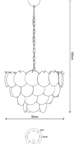 Cora taklampe 50cm hvit