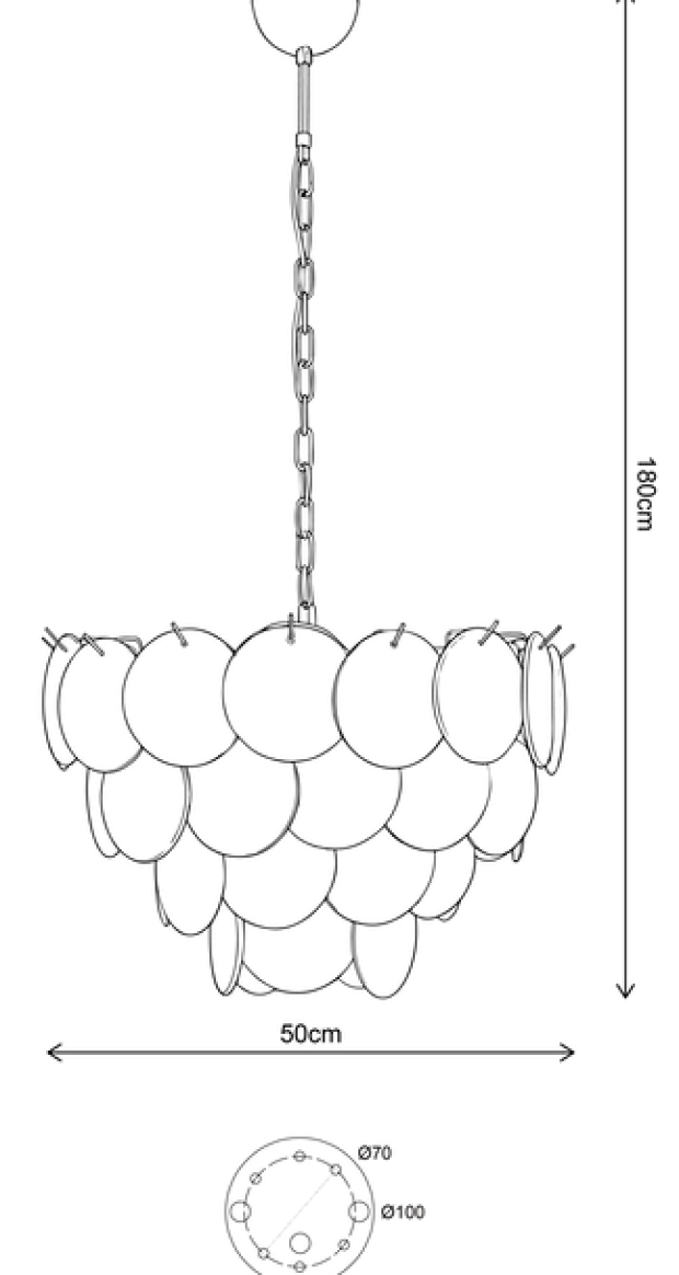 Cora taklampe 50cm hvit